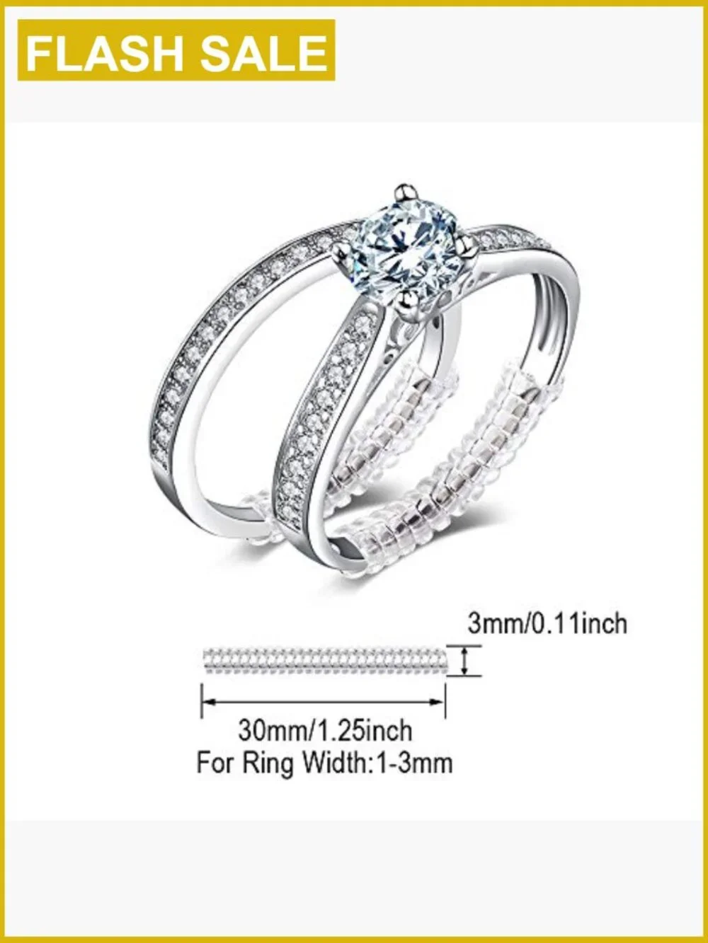 1ct Simulated Diamond Engagement Ring Set, Sterling Silver Cubic Zirconia